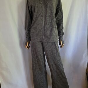 Athletic Works Charcoal Gray Lounge Set - Zip Jacket & Pants